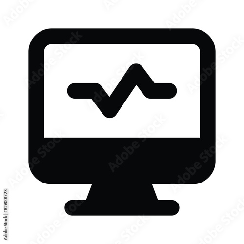 Electrocardiogram icon design isolated on white background