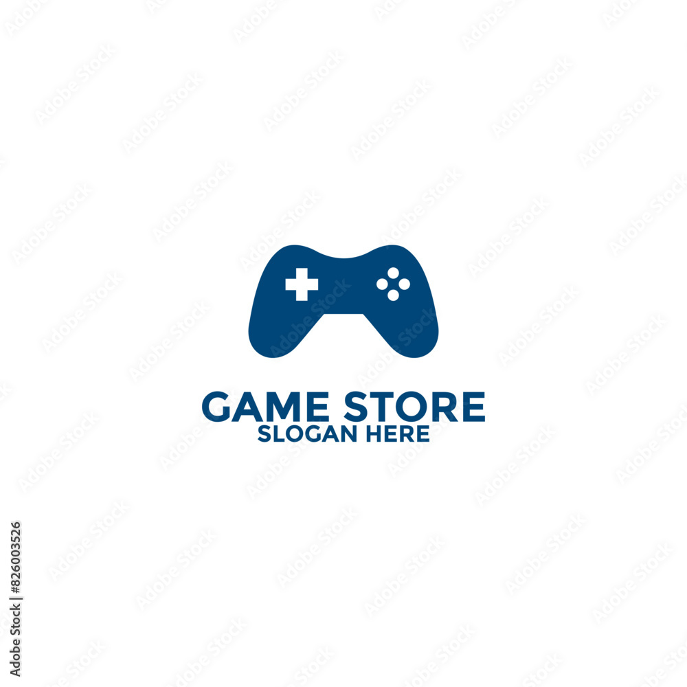 Fototapeta premium game store logo design template, game pad or game controller logo icon