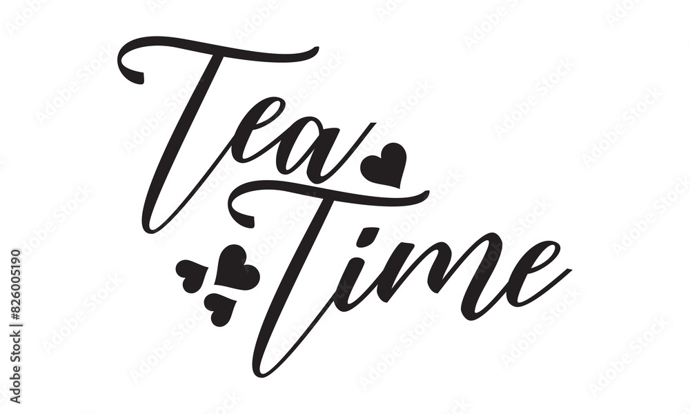 Tea time black lettering text on white textured background with turquoise stains, Tea calligraphy for logo, menu, cafe, invitation and postcards. Tea time vector design. vector illustration. EPS 10 Tea time black lettering text on white textured background with turquoise stains, Tea calligraphy for logo, menu, cafe, invitation and postcards. Tea time vector design. vector illustration. EPS 10