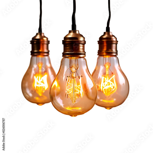 hanging light bulb isolated on a transparent background