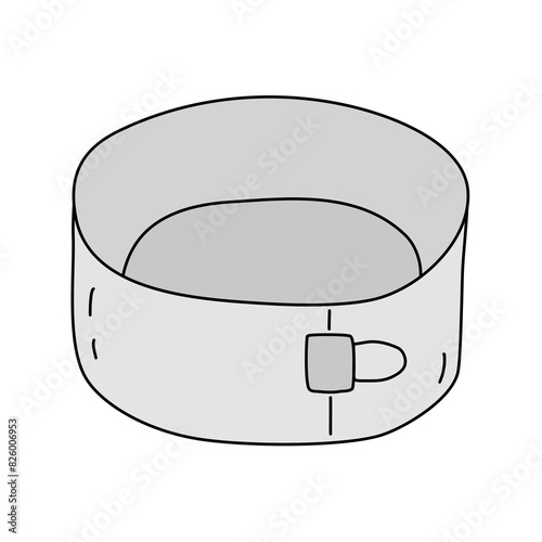 Metal round baking dish for cake or Springform pan, cooking or baking kitchen design element, vector