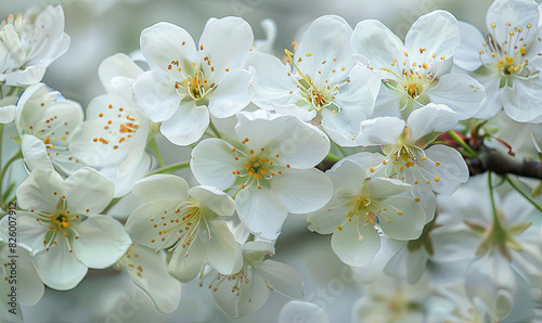 Cluster of soft white cherry blossoms
