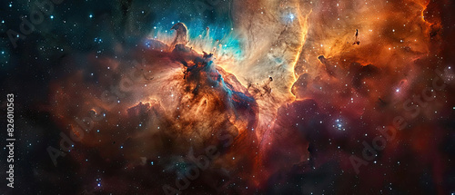 Stunning cosmic nebula with vibrant colors