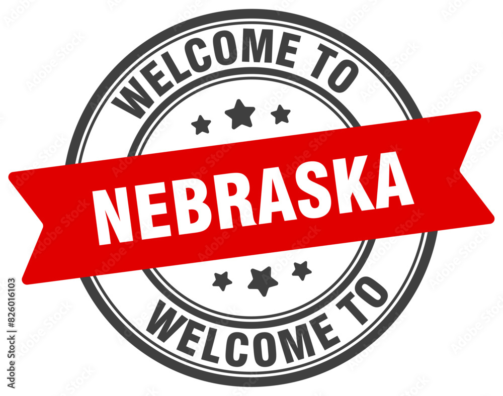 Fototapeta premium Welcome to Nebraska stamp. Nebraska round sign
