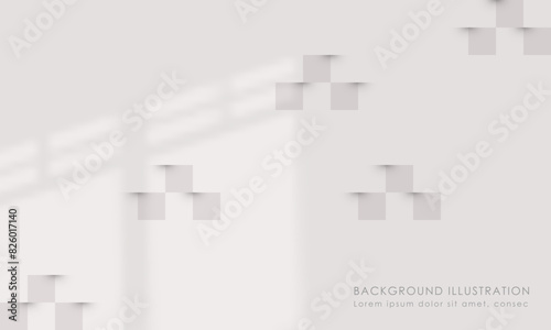 Realistic 3D Square Grey Wall Geometric Abstract Background For Poster Web Design Banner Copy Space Area EPS 10