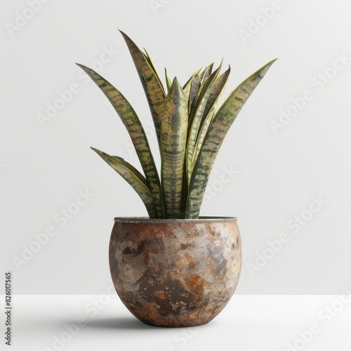 Sansevieria isolated plant mockup in a ceramic pot photo
