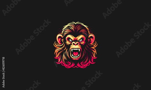 head monkey angry vector artwork design