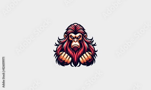 head monkey angry vector artwork design