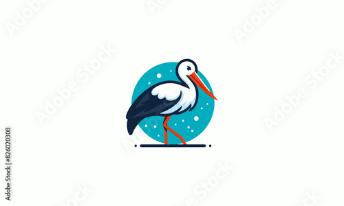 stork vector illustration logo design