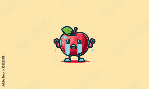 character apple cry vector illustration flat design