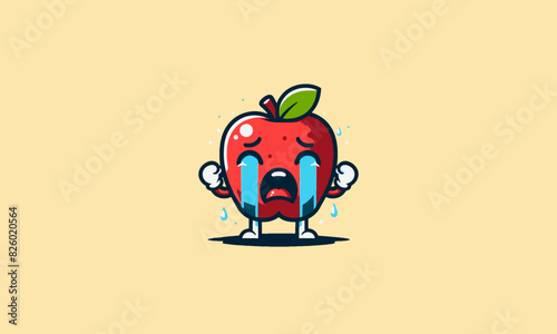 character apple cry vector illustration flat design