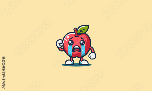 character apple cry vector illustration flat design