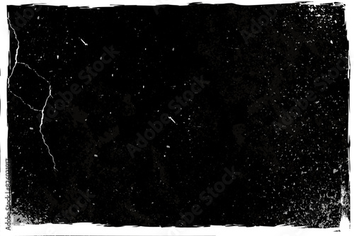 Old worn grunge photo, Vector pattern faded retro photo background, Grain wrinkles texture.