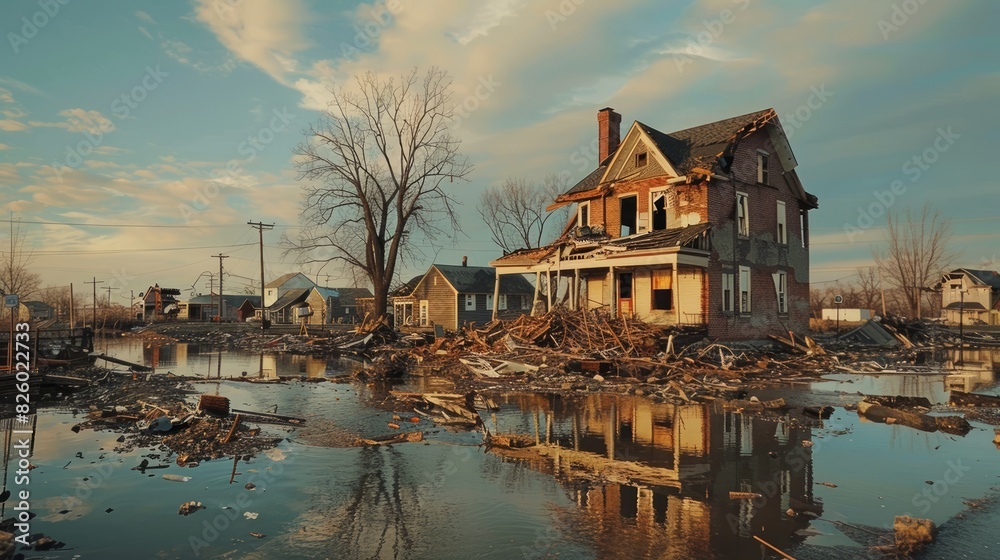 Fototapeta premium After a tornado's devastation.