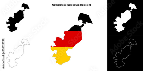 Ostholstein  Schleswig-Holstein  blank outline map set