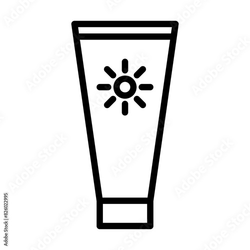 sunscreen icon in lins style. Vector illustration