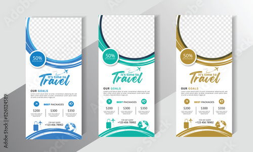 Creative and Modern Travel Rack Card Di Flyer Bundle Design