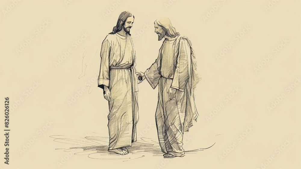 Biblical Illustration of Jesus Assisting in Difficult Decisions, Emphasizing His Guidance Biblical Illustration of Jesus Assisting in Difficult Decisions, Emphasizing His Guidance