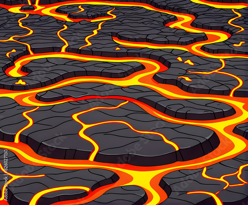 Cartoon lava world, background