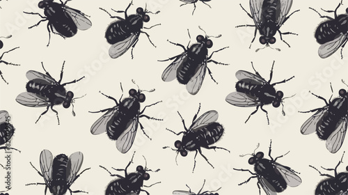 Housefly pattern. Swarming houseflies seamless rappor photo