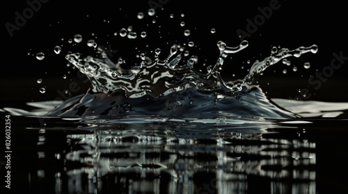 The reflection of water splashes is the design element in this macro shot