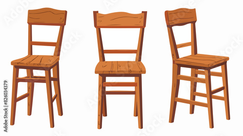 Kitchen wooden chairs. Cartoon wood chair dining furn
