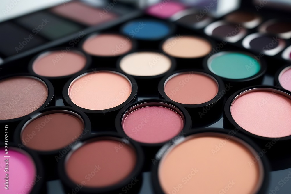 An enticing array of eyeshadow hues in a cosmetics store, offering a spectrum of possibilities for every makeup enthusiast. The display showcases the diversity and vibrancy of beauty trends. An enticing array of eyeshadow hues in a cosmetics store, offering a spectrum of possibilities for every makeup enthusiast. The display showcases the diversity and vibrancy of beauty trends.