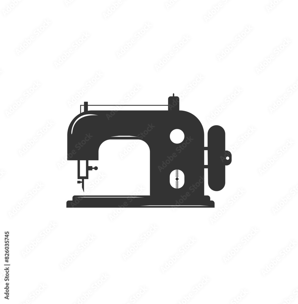 Manual sew machine vector icon.