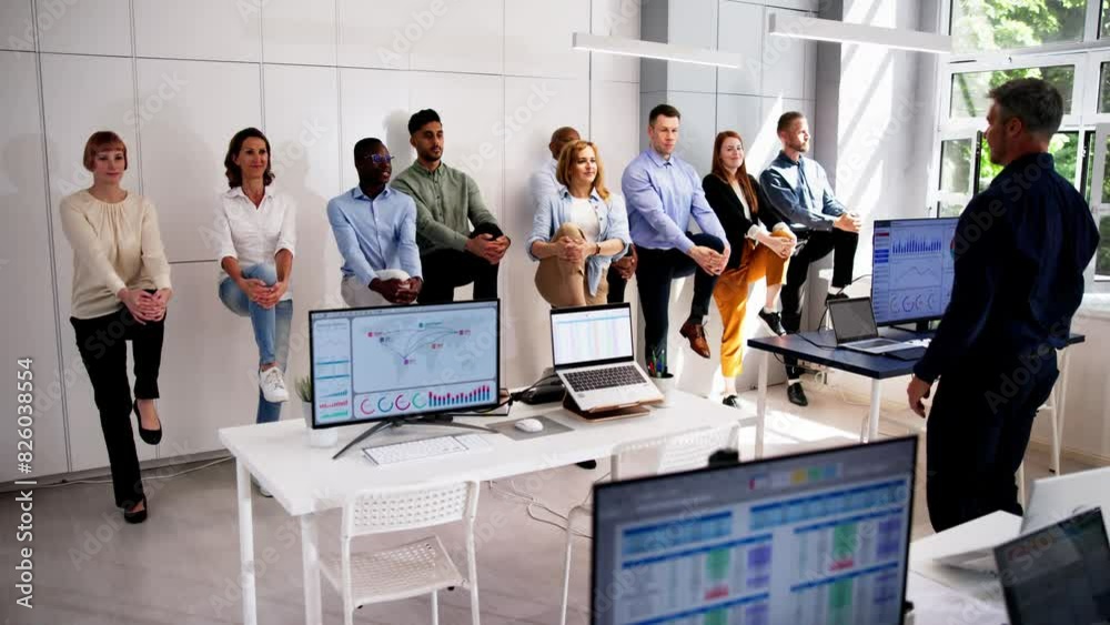 Corporate Yoga Near Business Desk