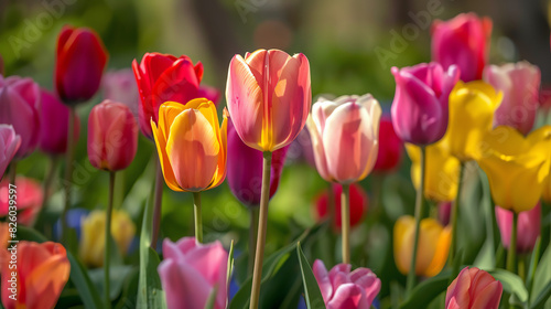 field of tulips