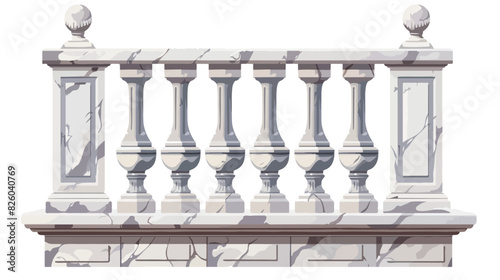 Marble banister. Fence baluster of roman palace home