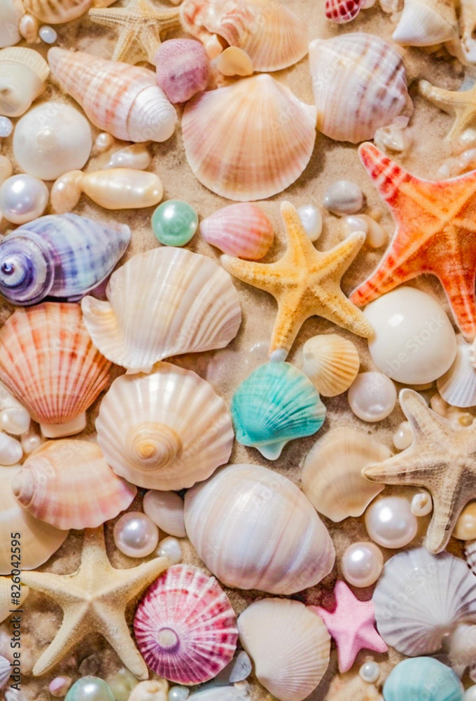 Background images of shells, sea animals, starfish, shellfish, pearls in different shapes, colors and textures. Scattered along the seaside beaches in beautiful colors creating stunning patterns. Background images of shells, sea animals, starfish, shellfish, pearls in different shapes, colors and textures. Scattered along the seaside beaches in beautiful colors creating stunning patterns.