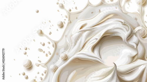 Milk yogurt or cosmetic cream drops on white background