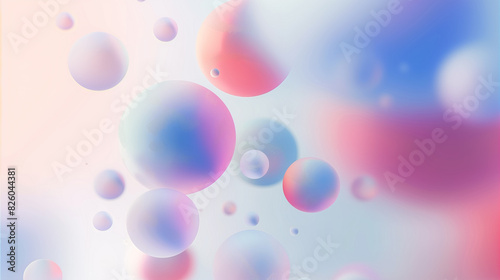 araffes of bubbles floating in the air on a blue and pink background