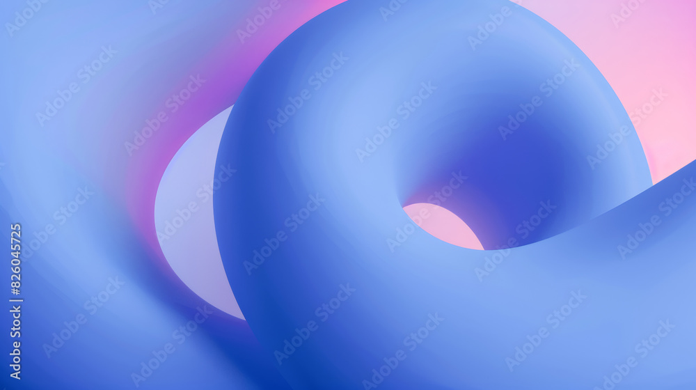 3d sprial shapes, blue abstract minimalist background 3d sprial shapes, blue abstract minimalist background