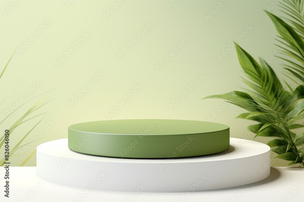Modern soft green abstract product podium display Modern soft green abstract product podium display