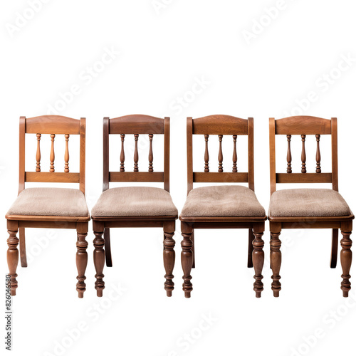 Dining Room Chairs isolated on transparent background, png, cut out.