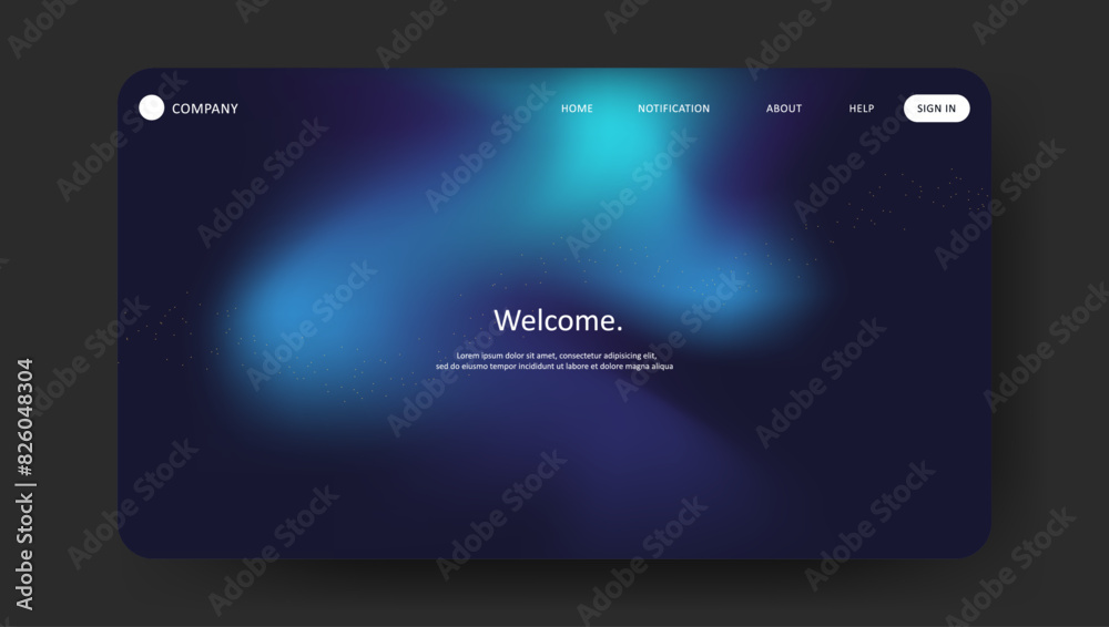 Abstract wave futuristic design of landing page. retro gradient mesh website design Abstract wave futuristic design of landing page. retro gradient mesh website design