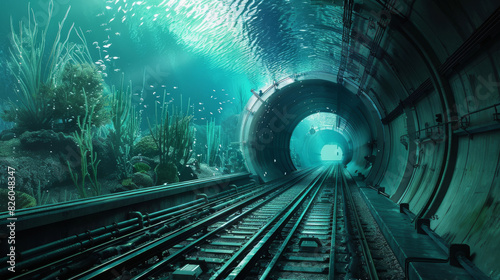 The metro tunnel disappearing into the depths of the ocean