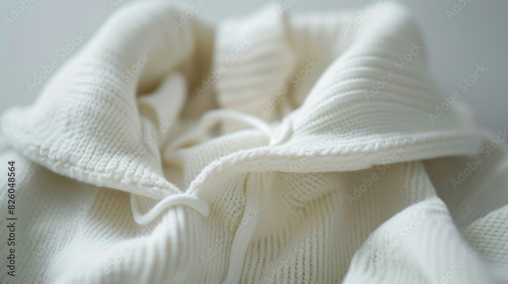 Close-up of a White Children's Hoodie Close-up of a White Children's Hoodie