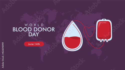 vector world blood donor day background template photo