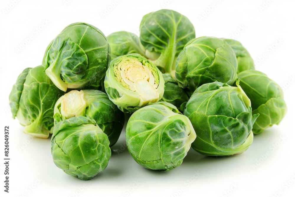 Fresh Green Brussels Sprouts Close-Up Fresh Green Brussels Sprouts Close-Up