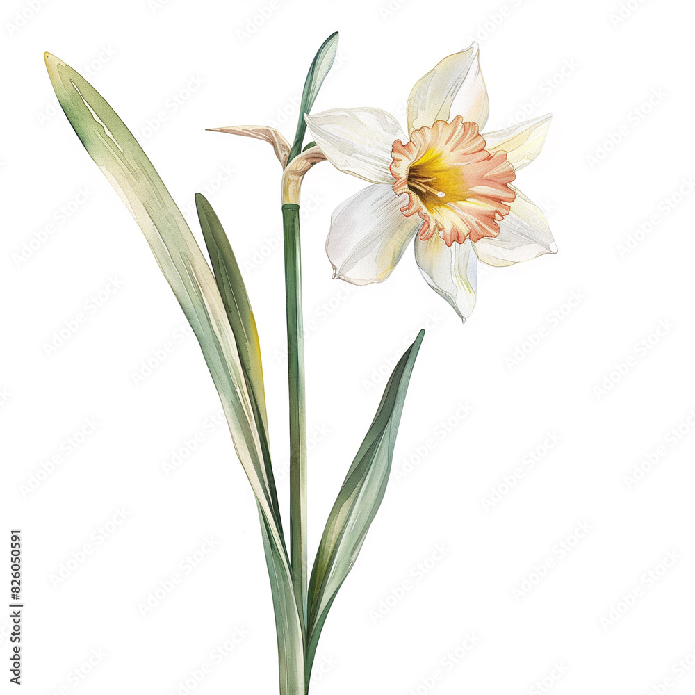 there is a white and yellow flower with green leaves