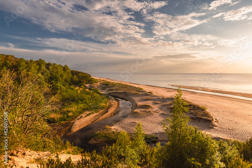 Fototapeta Naklejka Na Ścianę i Meble -  View to the baltic sea from Saulkrasti white dune, Latvia