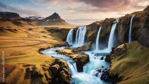 waterfall in the mountains