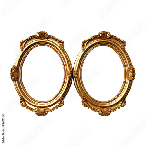 Wallpaper Mural Baroque gold picture frame isolated on transparent background, png, cut out. Torontodigital.ca