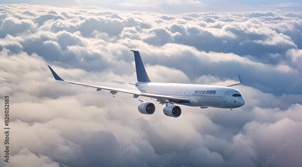airplane flying over the clouds AI generated airplane flying over the clouds AI generated