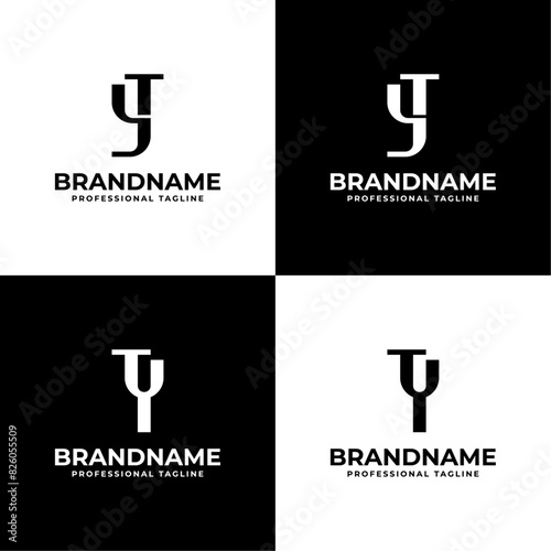 Letters YT and TY Monogram Logo, suitable for any business with TY or YT initials