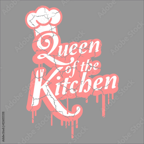 Queen of the Kitchen Lettering Logo Text Woman Royal