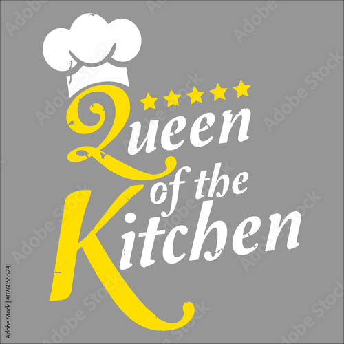 Queen of the Kitchen Lettering Logo Text Woman Royal